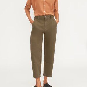 Everlane Utility Barrel Pants Dark Moss Green Size 12 Boho Comfy Coastal Casual